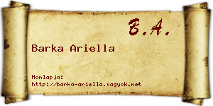 Barka Ariella névjegykártya
